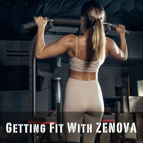 ZENOVA Pull Up Bar Dip Station Multi-Function Strength Training Equipment for Men Women Muscle Building 330/400 LBS Weight...