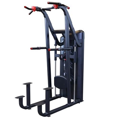 Body Solid (S2ACDX-2) Pro Clubline Series II Chin and Dip Machine, Commercial and Home Fitness Equipment, Pull Up Station ...