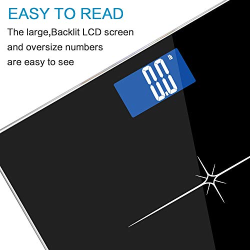 NUTRI FIT Extra-Wide/Ultra-Thick Digital Body Weight Bathroom Scale with 3 Inch Large Easy Read Backlit LCD Display Max Ca...