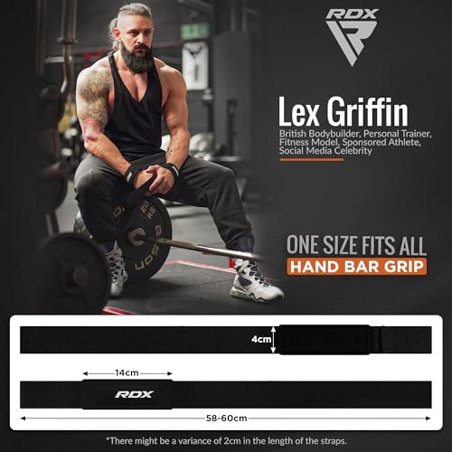 RDX Lifting Straps for Weightlifting –100% Cotton Heavy Duty Gym Wrist Strap with 5MM Neoprene Padding, 60CM Anti-Slip Han...