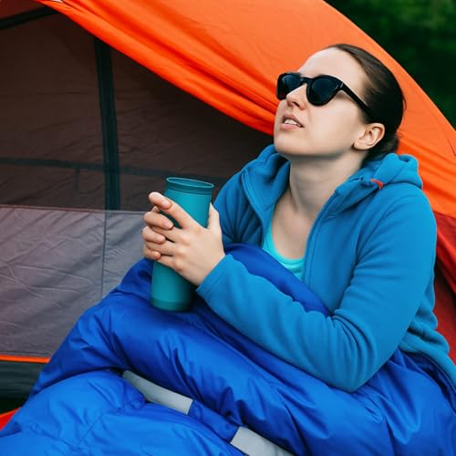 Macarrie Wearable Sleeping Bag with Dual Hoodie,Longsleeves,Pockets and Adjustable Drawstring，Ideal for Camping, Cold Weat...