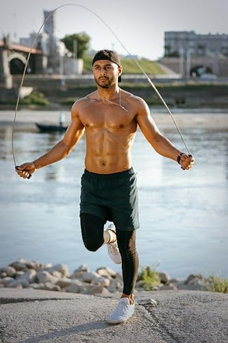 Weighted Jump Rope Workout (1LB) - Tangle-Free Ball Bearing Speed Skipping Rope for MMA Boxing Weight-loss Crossfit Fitnes...