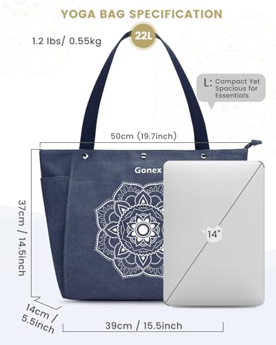 Gonex Yoga Mat Bag, Yoga Gym Bag Tote Bag with Multi Pockets For Women Men, Canvas Yoga Mat Carrier Take in Out Mat Easily...
