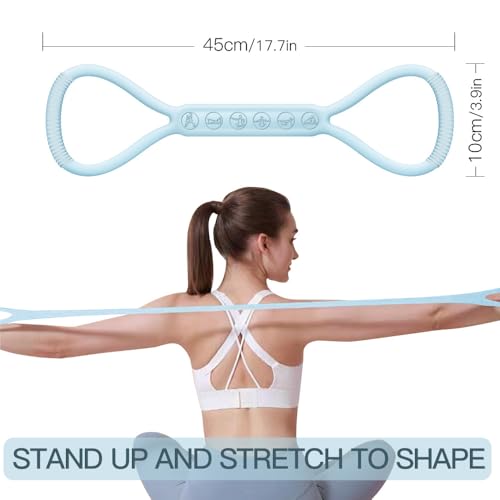 2025 Upgraded Figure 8 Resistance Band for Physical Therapy, Shoulder Back Arm Exercise Bands, 3 Resistance Levels for 15 ...