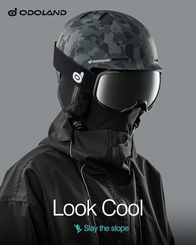 Odoland Adult Ski Helmet for Men & Women - Snowboard Helmet with Adjustable Dial Fit System, ASTM Safety Certified, Goggle...