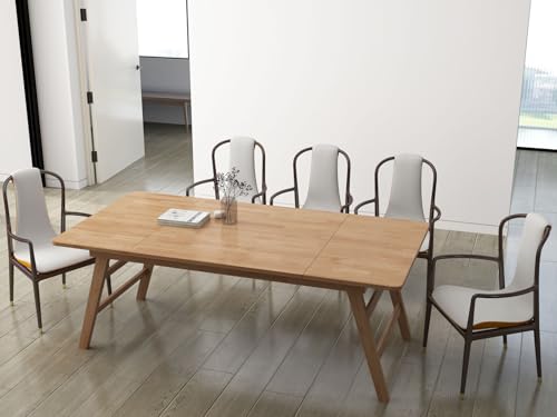 RUBAPOSM Solid Wood Folding Dining Table 83 X 39 Inches Outdoor Dining for Up to 8-10 People Serving Table Event Extension...