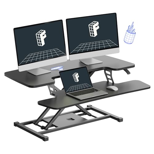 FLEXISPOT 36-inch Standing Desk Converter Height Adjustable Sit to Stand Up Workstation, Dual Monitor and Laptop Riser wit...