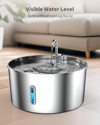 Vekonn Dog Water Fountain Stainless Steel, 7L/236oz Dog Water Bowl Dispenser for Large Dogs, Automatic Cat Water Fountain