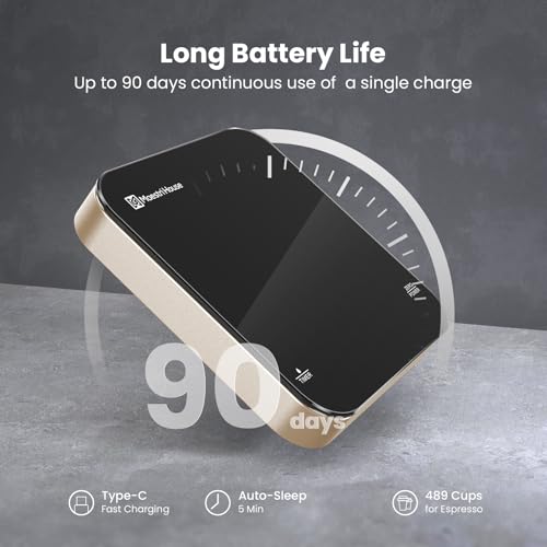 Maestri House Mini Coffee Scale with Timer, USB-C Rechargeable Espresso Scale, 2kg/0.1g Accurate Scale for Espresso and Po...