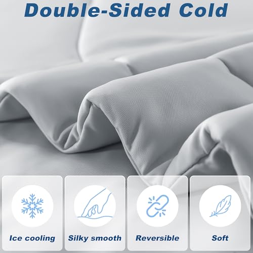 bedsmile Cooling Comforter Queen Size, Double-Sided Cold Tech Fabric Quilted Bed Comforters Cooling Blanket for Hot Sleepe...