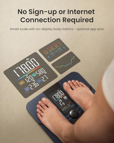 RENPHO Smart Scale for Body Weight, and Body Fat Scale for BMI, Body Fat, Muscle Mass with Large VA Dispaly