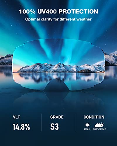 ZIONOR X4 Ski Goggles Magnetic Lens - Snowboard Goggles for Men Women Adult - Snow Goggles Anti-fog UV Protection