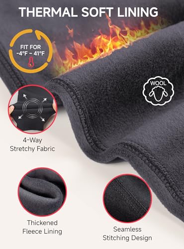 TRENDOUX Thermal Underwear For Men: Warm Thick Wool Long Johns With Polar Fleece Lined, Mens Stretchy Soft Winter Base Layer