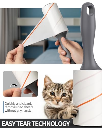 MR.SIGA Lint Rollers for Pet Hair Extra Sticky, 720 Sheets, Lint Remover for Clothing, Furniture, Pet Hair Remover with Ea...