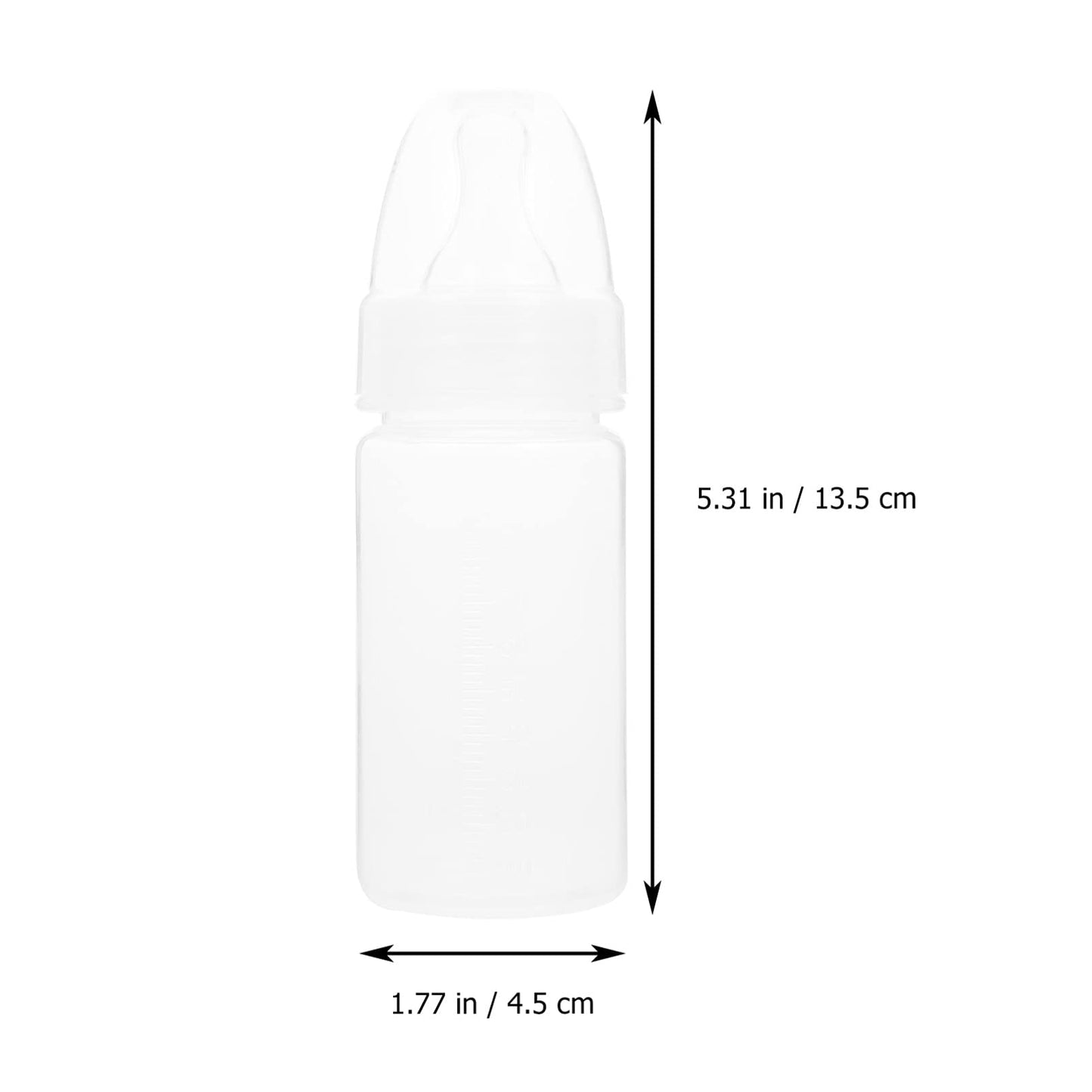 EXCEART ewborn Disposable Milk Bottle 5Pcs Clear Scale Milk Powder Bottles Infants Baby Bottles with Nipple (White)