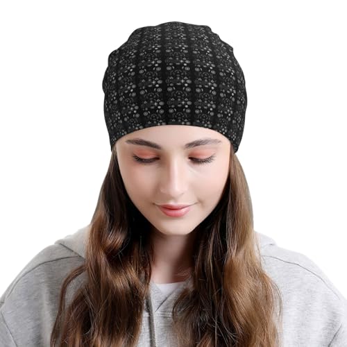 sackhg Supernatural Symbols Black Print Winter Beanie Hat Men Women Soft Lightweight Thermal Cap for Outdoor Skiing Wear