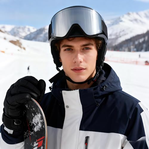SKi Goggles,Frameless Snowboard Goggles with 2 UV400 Magnet Ski Lenses,YH212 Anti-Fog Snow Goggles for Adult Men Women