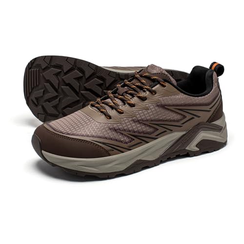 HOBIBEAR Men's Trail Hiking Shoes Wide Fit - Lightweight Low Top Breathable Sneakers for Walking, Trekking & Outdoor Adven...