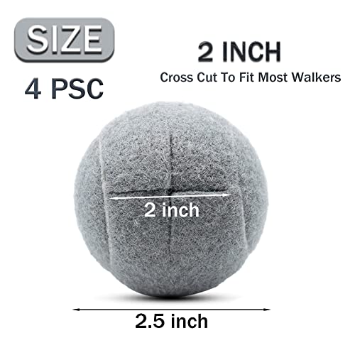 Magicorange 4 PCS Precut Walker Tennis Balls for Furniture Legs and Floor Protection, Heavy Duty Long Lasting Felt Pad Gli...