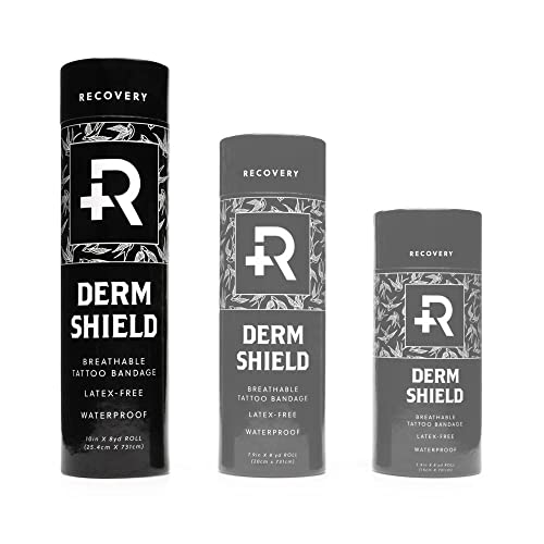 Recovery Aftercare Derm Shield Tattoo Cover Up Patch - Latex-Free & Waterproof Tattoo Aftercare Bandage - Transparent Matt...