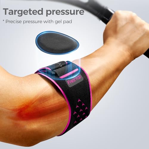 FREETOO Elbow brace for Tendonitis and Tennis Elbow for Women Men, Golfers Elbow Brace for Women for Pain Relief, Adjustab...