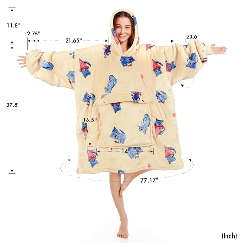 Narecte Cozy Oversized Blanket Hoodie Wearable Blanket Adults Soft Hooded Blanket Hoodie Birthday Gifts for Women Christmas