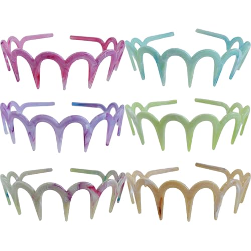 Spenlly 2Pcs Zig Zag Headbands for Women Girls, Plastic Shark Tooth Hair Comb Fashion Non Slip Teeth Hair Accessories (Pin...
