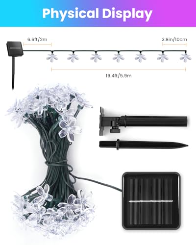 Brightown 60 LED Flower Solar String Lights Outdoor Waterproof Fairy Lights for Garden Yard Fence Patio Christmas Tree Wed...