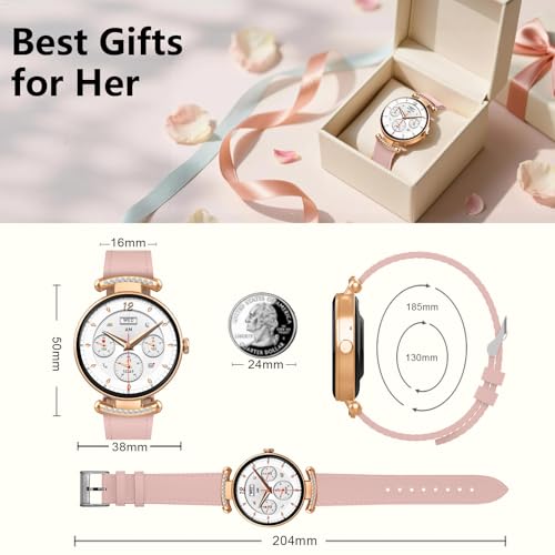 uaue Smart Watches for Women Android iOS, 1.2'' Fitness Trackers with Bluetooth Call (Answer/Make), Smartwatch with Heart ...