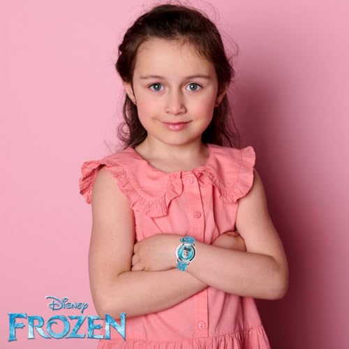 Disney Frozen 2 Elsa & Anna Kids Digital Watch with Glitter Strap and Stone Charm, Interactive LED Light Show, Easy-Read L...