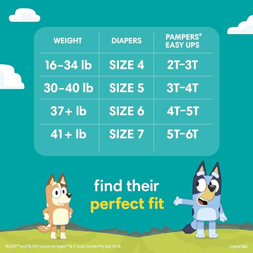 Pampers Training Pants - Easy Ups Boys & Girls Bluey - Size 2T-3T, 140 Count, Children's Potty Underwear (Packaging May Vary)