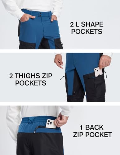 fit space Men's Reinforced Hiking Pants Tapered Zip Off Trekking Pants Convertible Vented