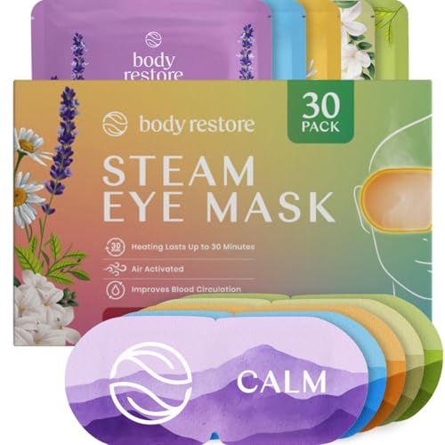 Body Restore Heated Eye Mask for Dry Eyes 30 Pack – Self Heating Warm Compress, Valentines Day Gifts for Her and Him, Birt...