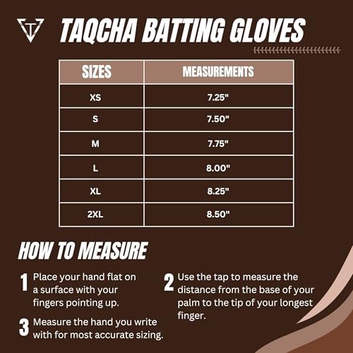 TAQCHA Villain Baseball Batting Gloves - Pittard Grip Skin Tight Adult Batting Gloves - Enhanced Performance Batting Glove...