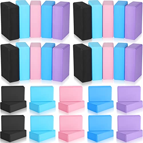 Meooeck 30 Pcs Yoga Blocks Bulk Eva Foam Block Pack, 9 x 6 x 3 Inch Exercise Brick Foam High Density Soft Non Slip Yoga Ac...