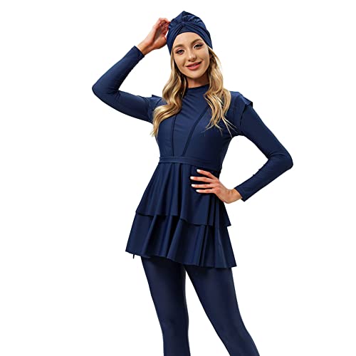 Muslim Swimsuits for Women Modest Islamic Swimwear Burkini Full Cover Hijab Top Pants with Swimming Cap Bathing Suits