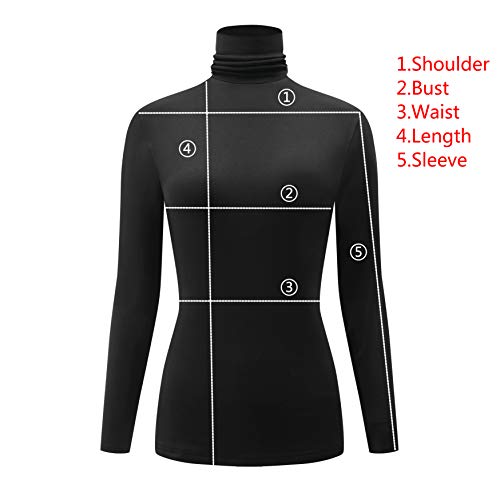 Kindcall Casual Turtleneck Tops Lightweight Long Sleeve Soft Thermal Shirts for Women
