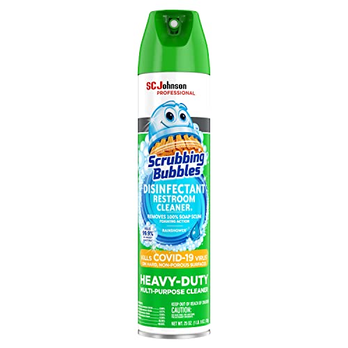 SC Johnson Professional, Scrubbing Bubbles Multi-Purpose Bathroom Cleaner Disinfectant Aerosol, 25 Fl Oz Pack of 12
