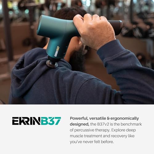 Ekrin Athletics B37v2 Massage Gun - Deep Tissue Massage with High-Powered Brushless Motor - Ergonomic Back Massager for Pa...