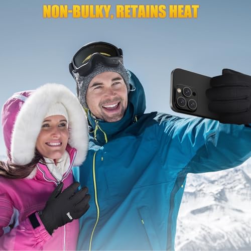 ihuan Ski Snow Winter Gloves Women Men Waterproof-Cold Weather Warm Thermal Touch Screen, Driving Hiking Motorcycle Cycling