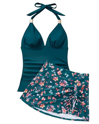 SUUKSESS Women Tummy Control Tankini Swimsuit Sexy Halter Bathing Suit 2 Piece