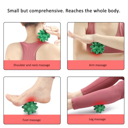Massage Roll Balls, 2 Pack Spiky Massage Balls Deep Tissue Trigger Point and Myofascial Release for Plantar Fasciitis Reli...