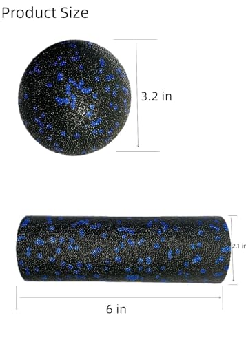 Mrxxjz Mini Foam Roller and Massage Ball Set, 6-Inch Small Foam Roller & 3.2-Inch Ball for Travel, Back, Legs, and Muscle ...