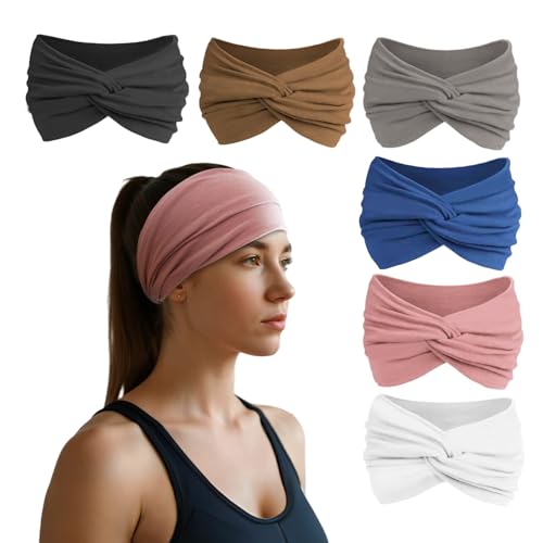 HSEM Headbands for Women, Non Silp Wide Hair Bands, Elastic Thick Head Bands, Stretchy Soft Sports Sweat Bands for Spa Wor...
