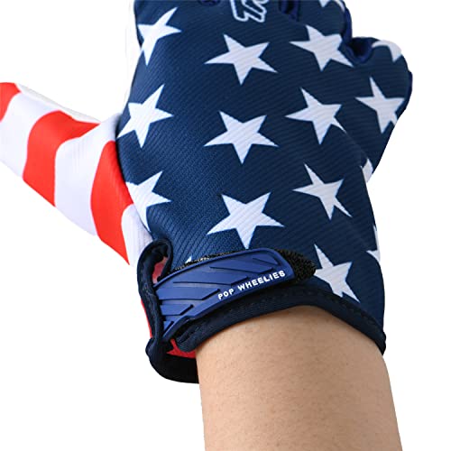 EXCEREY American Flag Cycling Gloves Motorcycle Bicycle Full Finger Off-Road Racing Gloves Outdoor Sports for Men Women & ...