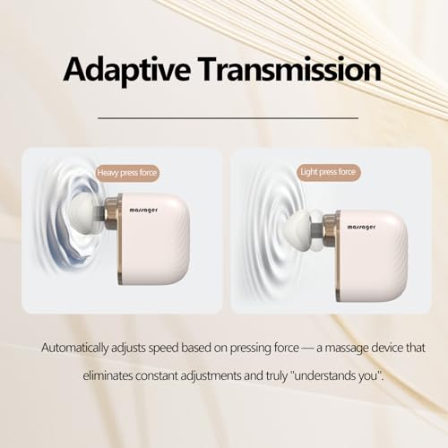 Mini Massage Gun, Portable Deep Tissue Muscle Massager with 4 Heads, Adjustable Speed & Pressure, Quiet Powerful Motor, Re...