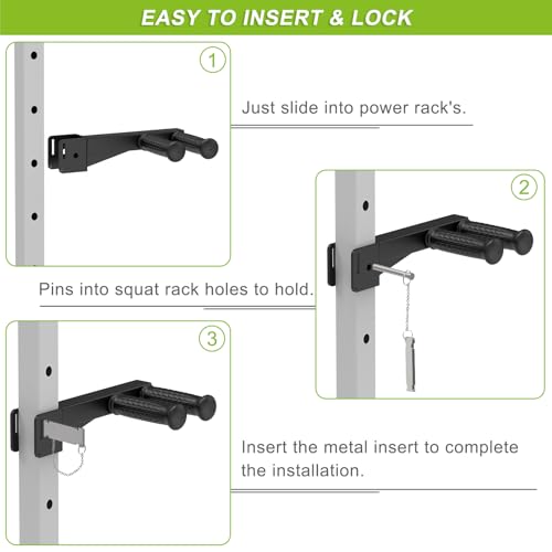 Lifeswell Dip Bar & Belt Squat Attachments for 2"x2" & 3"x3" Power Racks, Home Gym Strength Training