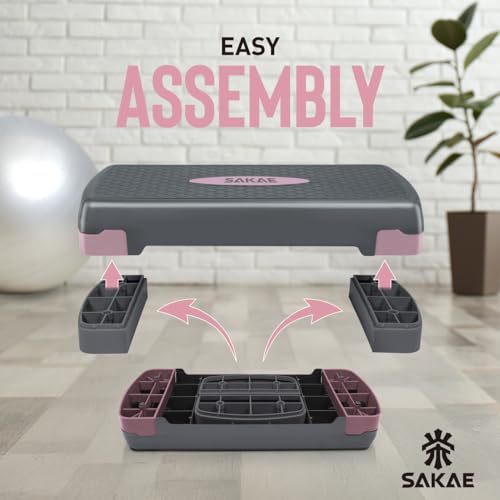 Adjustable Height Aerobic Stepper Set, Multiple Bundle Options with Dumbbells, Kettlebell, Waist Trimmer, Ankle Weights or...