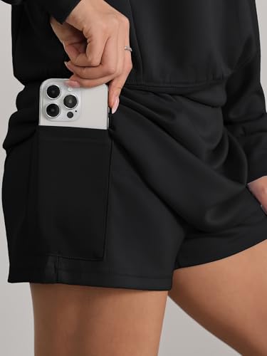 KateModa Women's 2 Piece Skirt Sets Half Zip Sweatshirt Matching Set Athletic Tennis Skorts Tracksuit Lounge Outfits