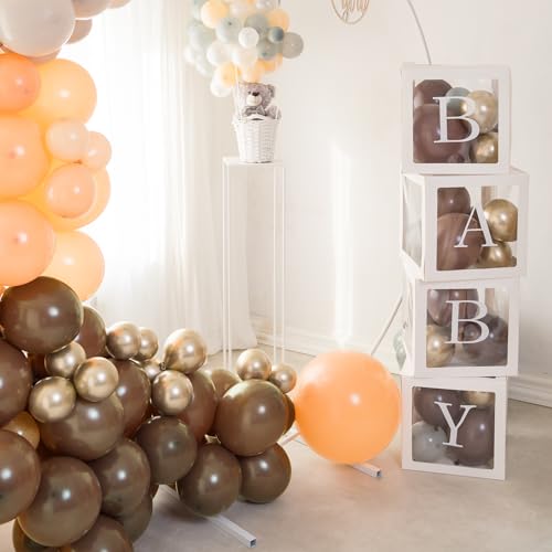 50pcs Brown Balloons, 12inch Dark Brown Latex Neutral Balloons for Birthday Party BOHO Wedding Bear Baby Shower Decoration...